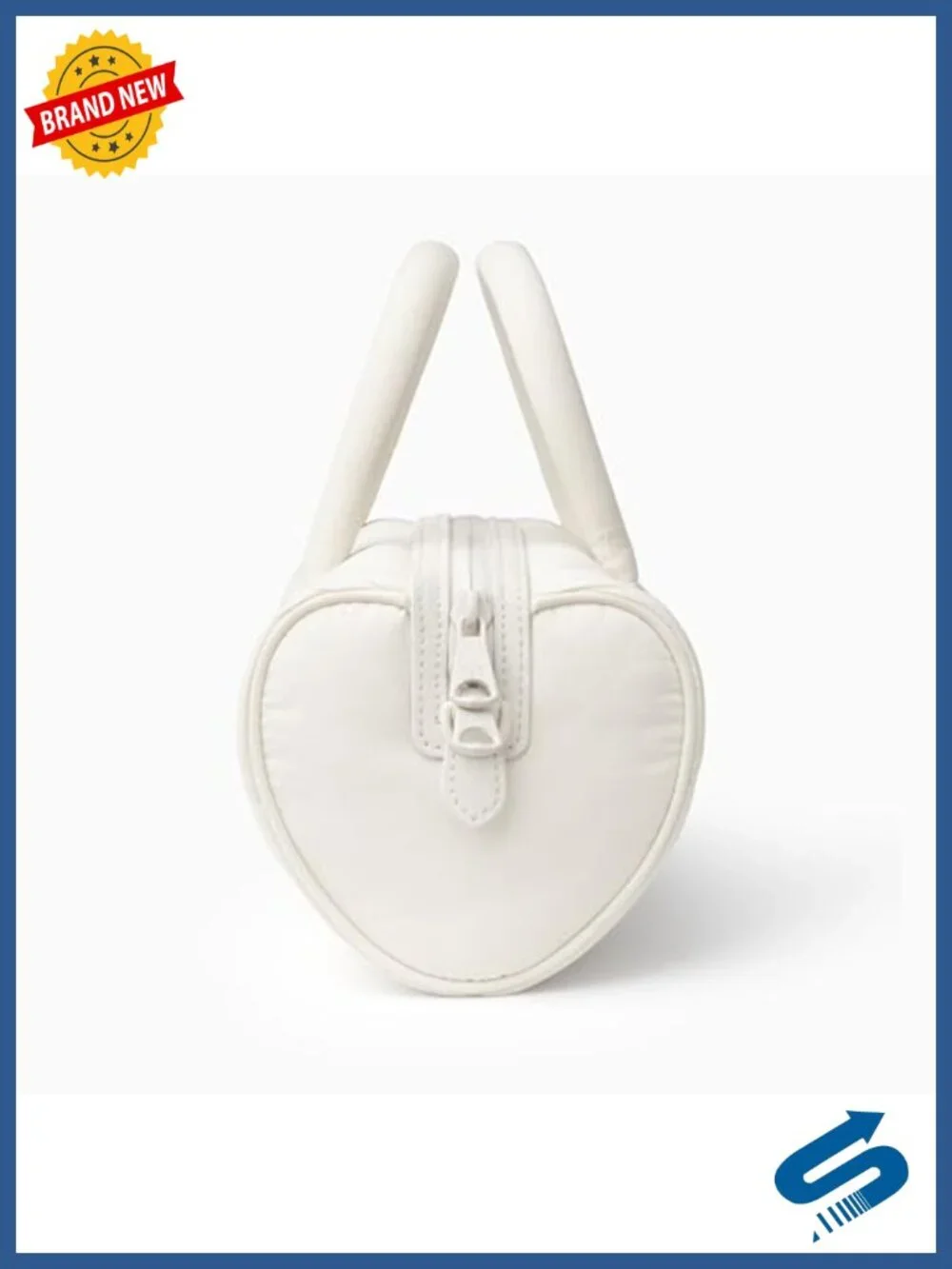 Quilted Crossbody Bag Heart Design Mini Puffer Adjustable Strap Handles Machine